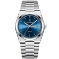 POEDAGAR Blue Dial Silver Bracelet