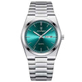 POEDAGAR Turquoise Dial Silver Bracelet